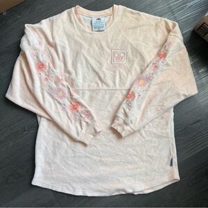 Walt Disney World Peach Floral Velour Spirit Jersey Long Sleee